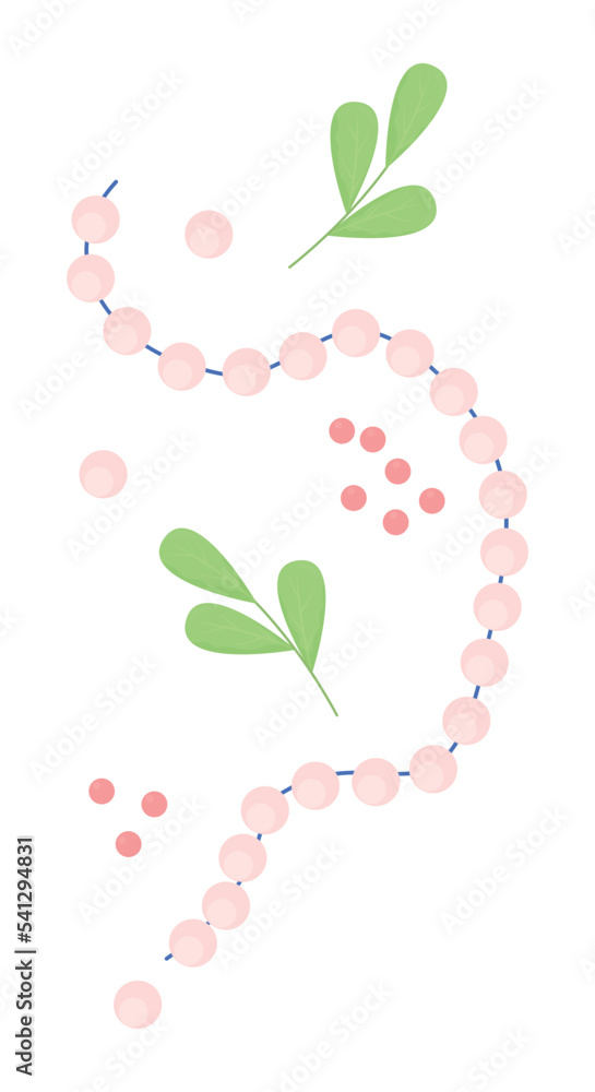 Poster necklace with leaves and berries semi flat color vector objects. editable elements. full sized items