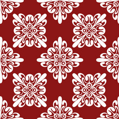 Elegant seamless pattern for textile design, red saturated floral background