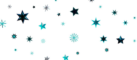 new year pattern. Christmas theme, golden openwork shiny snowflakes, star, 3D rendering.
