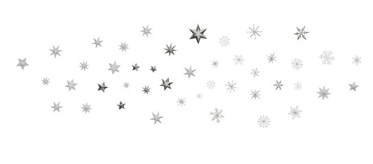 golden openwork shiny snowflakes, star, 3D rendering.