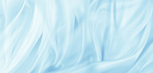 Blue silky fabric texture