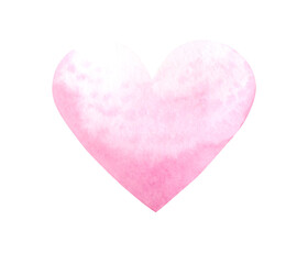 gentle and light pink watercolor heart in a romantic mood for a holiday card and invitation design