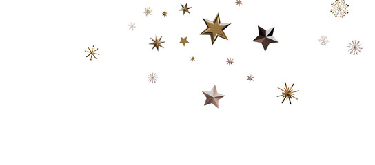 Snowflakes and bokeh lights on the blue Merry Christmas background. 3D render