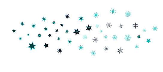 new year pattern. Christmas theme, golden openwork shiny snowflakes, star, 3D rendering.