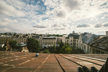 Old city roof panorama