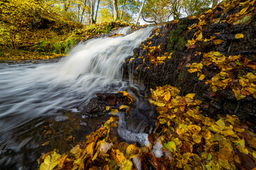 waterfall in autumn