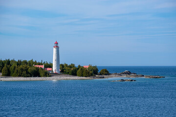 Cove Island Lighthouse on Georgian Bay, Lake Huron, Ontario, Canada