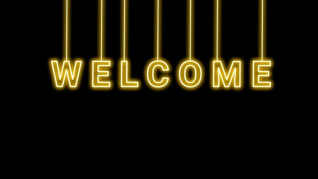 golden welcome letter motion animation