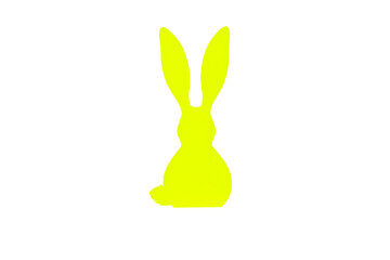 rabbit silhouette, easter bunny on white background