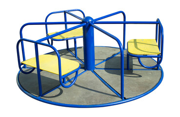 Children's carousel, children's playground, carousel on a white background