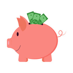 Piggy bank with money, Accumulation of funds for the formation of financial security