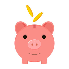 Piggy bank with coins, Piggy bank with money, Accumulation of funds for the formation of financial security