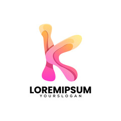Vector logo illustration letter K gradient colorful style