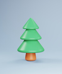 Christmas decoration on light blue background, 3d render