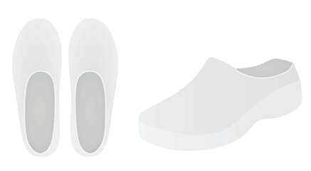 White clogs shoes. vector illustration