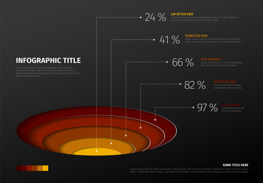 Infographic Dark Layout with Percentages and Red Purple