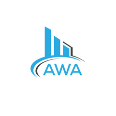 AWA letter logo. AWA blue image. AWA Monogram logo design for entrepreneur and business. AWA best icon.
 - obrazy, fototapety, plakaty
