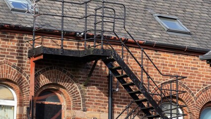 Fire escape stairs in an old building