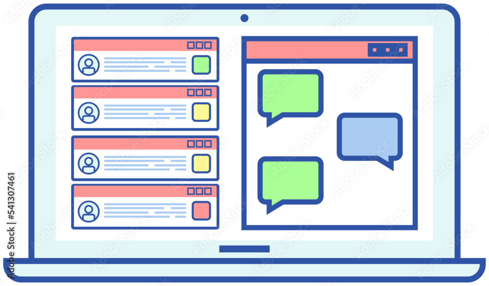 Poster app for chatting and mailing. social network for online communication via internet. digital technolo