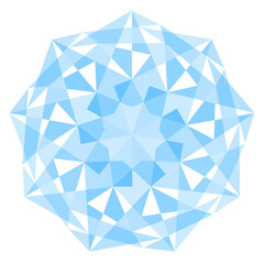 Abstract Geometric Blue Monochrome Polygon-9h3