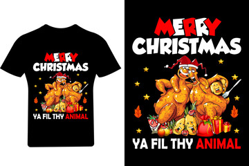 Merry Christmas ya fil thy animal T Shirt, Thanksgiving T Shirt, Turkey Shirt,