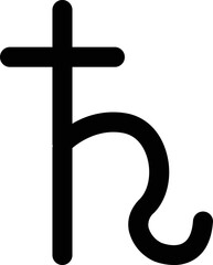 Saturn astrology symbol minimal with no background. © Behemoth Digital