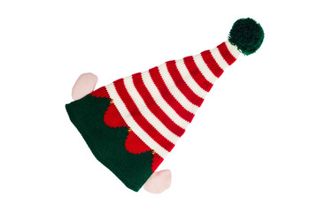 Obraz premium Christmas elf hat isolated on white background. New Year clothes