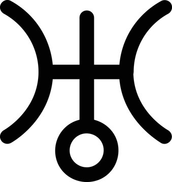 Uranus astrology symbol minimal with no background.