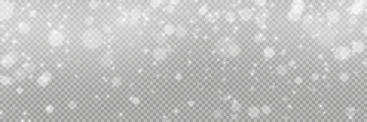 Vector heavy snowfall, snowflakes in different shapes and forms. Snow flakes, snow background. Falling Christmas. Stock royalty free vector illustration. PNG