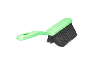 the sweeping brush of green color isolated on a white background