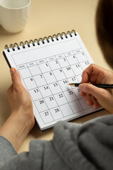 Planning and notes marked in the calendar diary. - 541311827