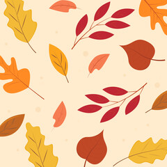 Vector pattern with autumn leaves.