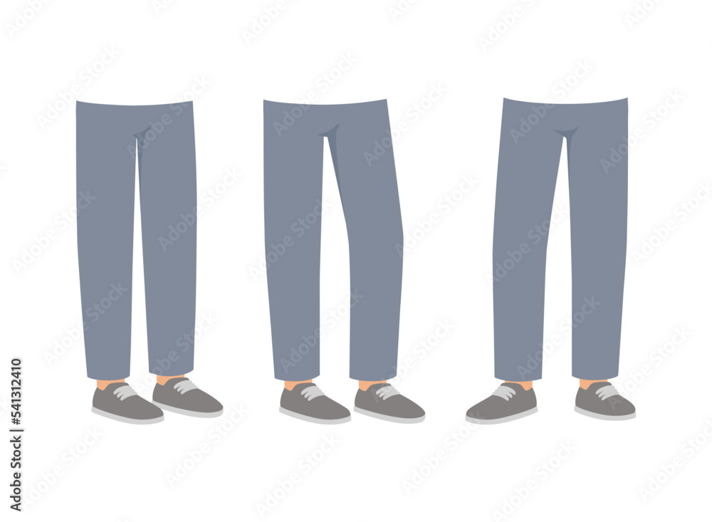 Aufkleber man character legs in pants as constructor with separated body part vector set