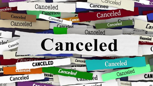 Canceled News Headlines Cancel Culture Boycott Political Correctness PC 3d Animation