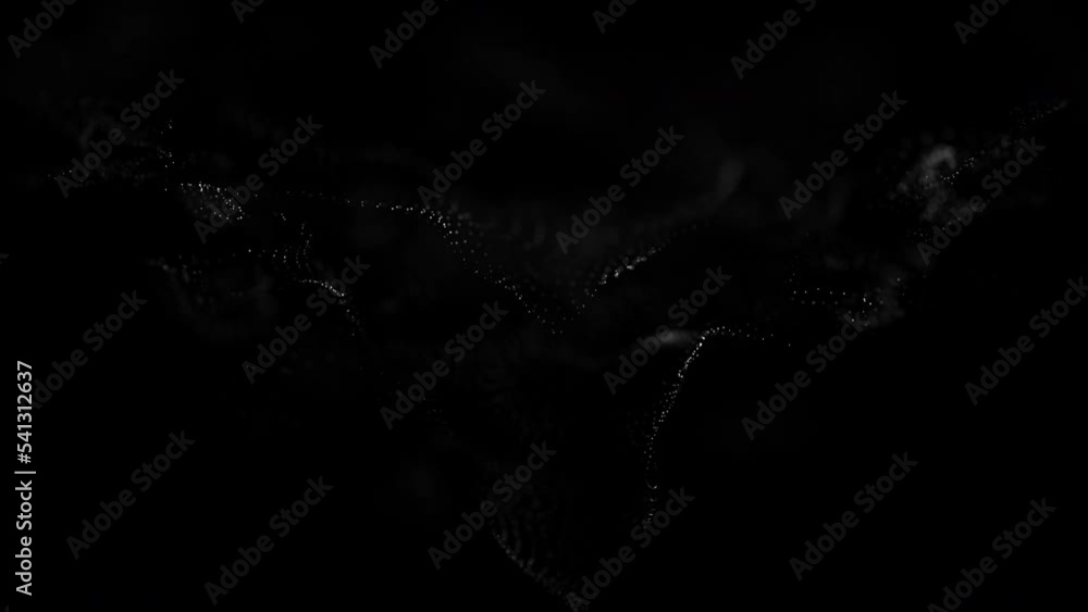 Poster particle flow futuristic animation wave of waves shapes loop