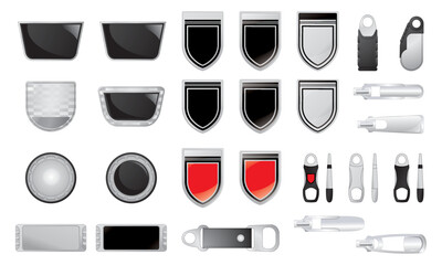 metal plate and zipper puller vectors © Marcelo Coelho
