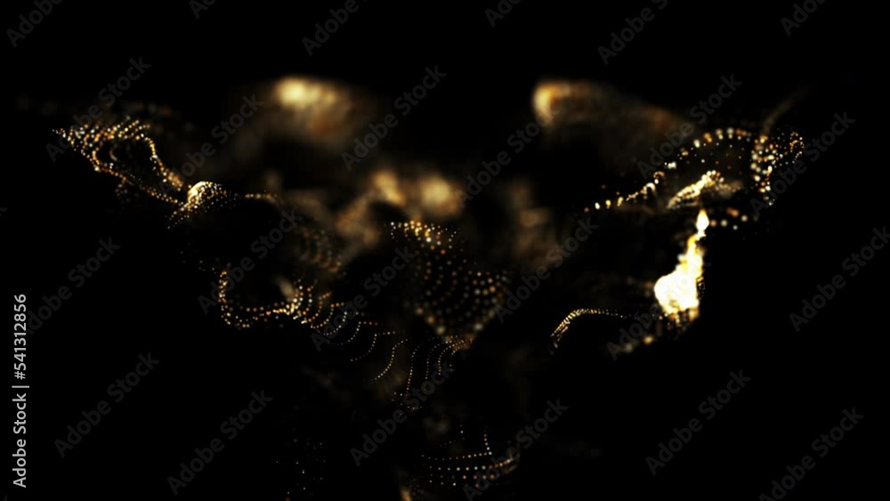Poster particle flow futuristic animation wave of waves shapes loop