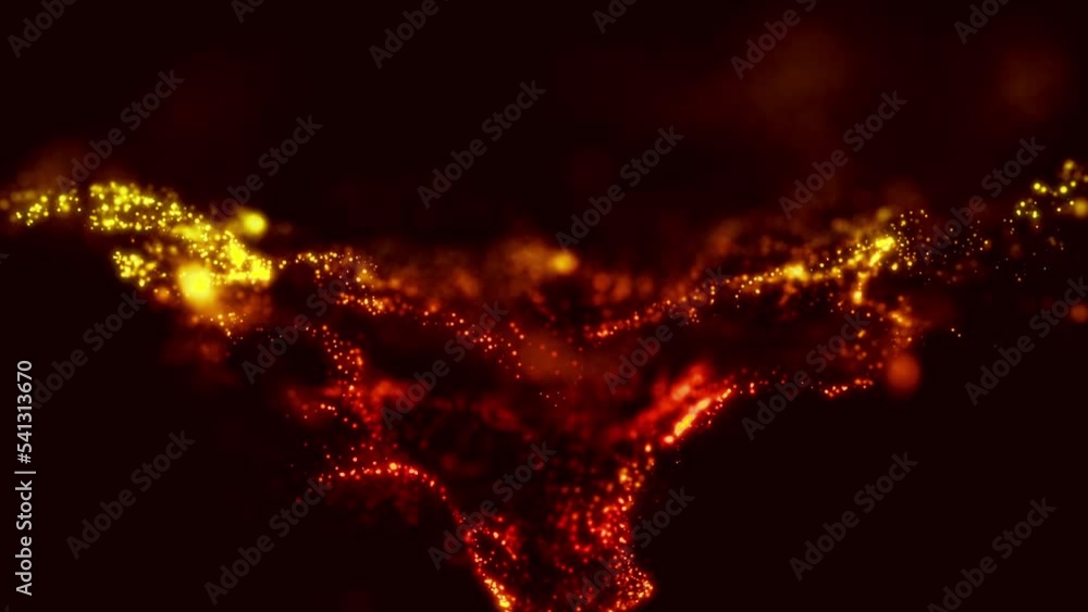 Poster particle flow futuristic animation wave of waves shapes loop
