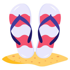 A beach flip flops flat vector download