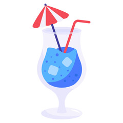 A fizzy cocktail flat vector download