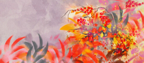 Obraz na płótnie Canvas Autumn watercolor background. Design element..