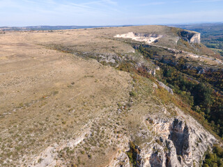 Fototapeta na wymiar Aerial view of Golyam Dol canyon near village of Kunino, Bulgaria