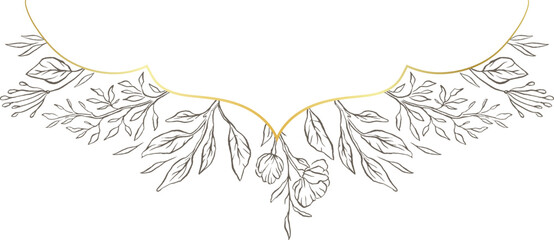 Floral divider frame wedding gold live nature beauty flowers 