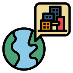 city filled color line