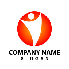 human-shaped red logo design