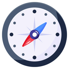 A navigational compass flat icon