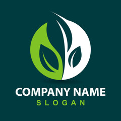 Tree leaf vector logo design