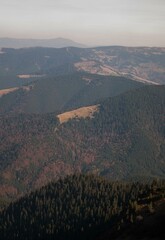 View on mountains in autumn