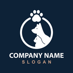 Dog and cat logo design (animal care)