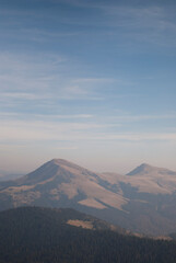 Sunny mountains in autumn